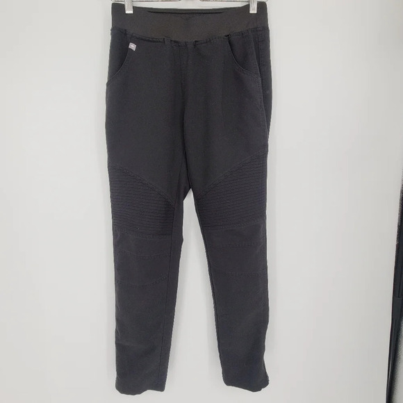 Figs kanye moto style jogger black scrubs pants zipper ankle size Xsmall - Picture 1 of 9